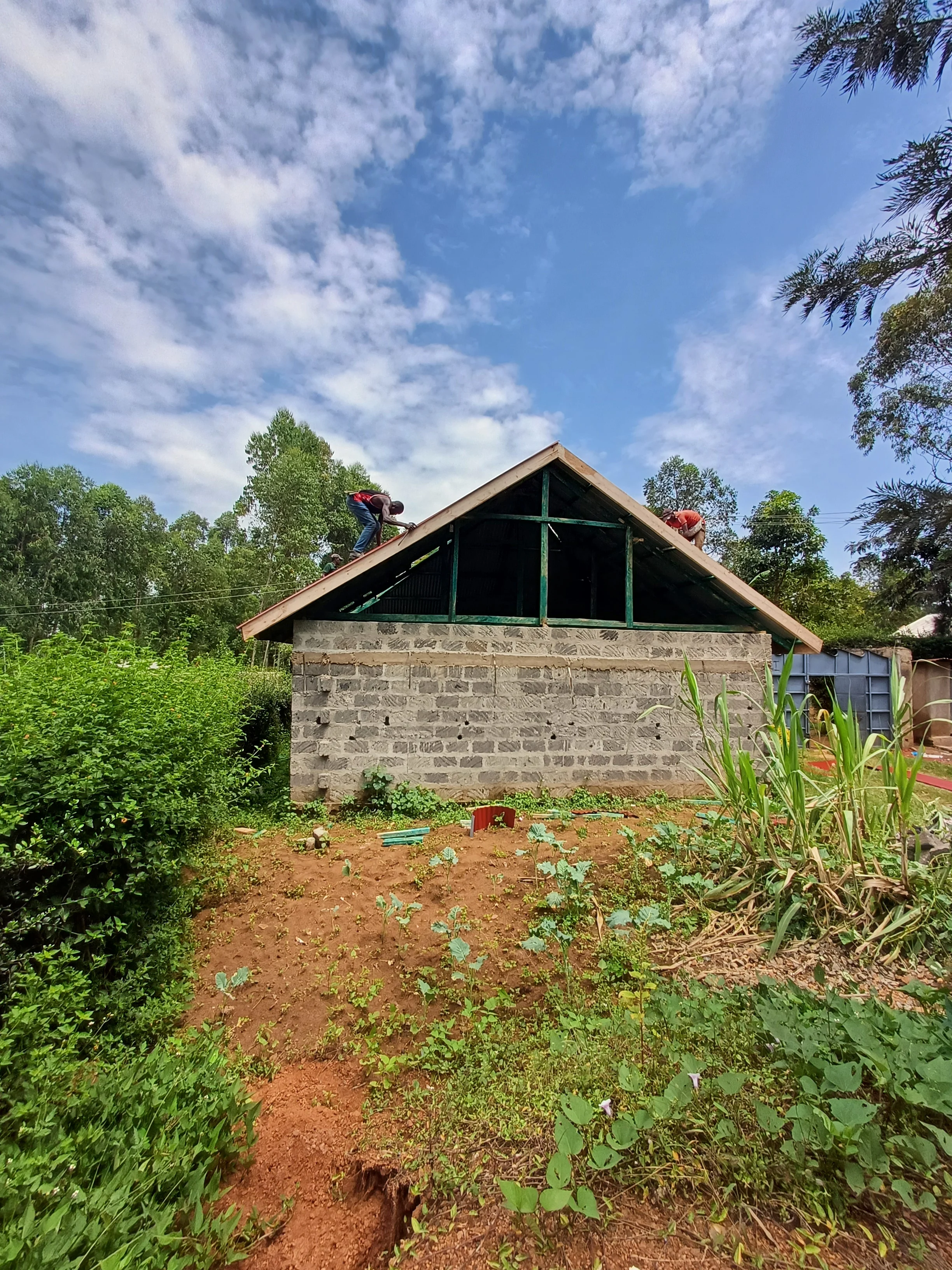Roofing detail of completed house in Migori